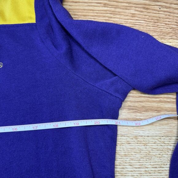Victoria Secrets PINK LSU Tigers Sequin Tigers Half Zip Pullover M Purple Gold - Picture 4 of 6